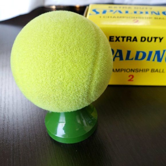 AVON 1970's Mixed Doubles SPICY After Shave Fuzzy Spalding Tennis Ball - Picture 6 of 9